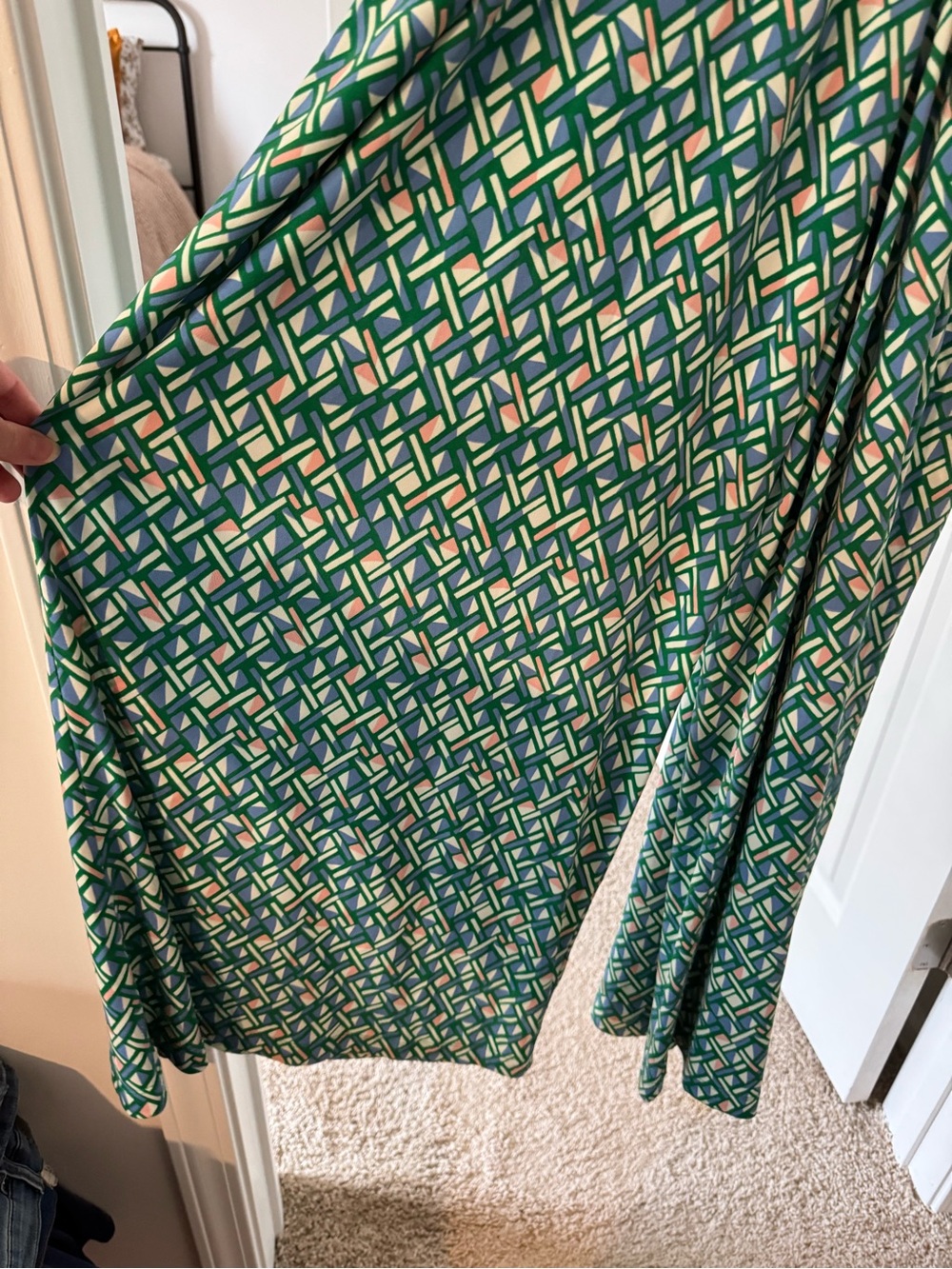 NWT Vince Camuto Green & Blue Geometric Pattern Jumpsuit - Picture 5 of 8